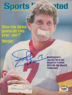 Joe Theismann Signed 9 3 84 Sports Illustrated PSA DNA