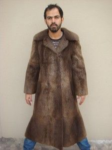 Real Sheared Nutria Castorino Beaver River Otter Fur Pelz Long Coat