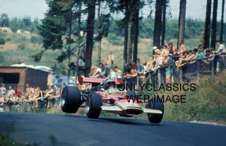 1969 Jochen Rindt Lotus Car Fly in Air Grand Prix Formula One Auto