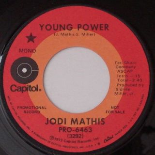 Jodi Mathis Young Power Capitol Promo Northern Soul 45 Hear 