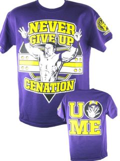 John Cena Mens Purple Cenation U CanT See Me WWE T Shirt