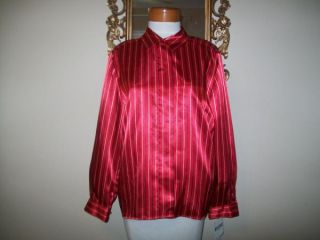 Joan Leslie Blouse Button Up Striped Petite Size 16P