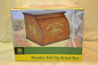 John Deere Wooden Roll Top Bread Box Brand New