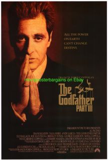 Godfather III Movie Poster Al Pacino 1 Sided Original