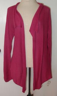 Joan Vass Raspberry Linen Cotton Cardigan Sz 2 $198