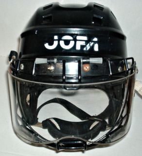 Vintage Mens Jofa Black Hockey Helmet Itech Cage Shield