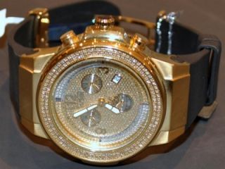 Joe Rodeo JoJo Panter JPT12 Rubber Band Diamond Watch 1 5ct Mens Gold
