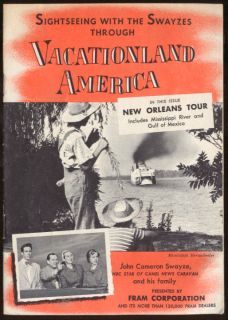 John Cameron Swayze Vacationland America Fram Booklet 1953