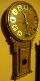  Carved 36 Solid Oak Regulator Wall Clock by John w Bennett