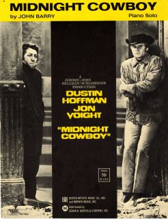 Midnight Cowboy by John Barry Dustin Hoffman John Voight Movie Sheet
