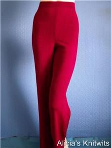 St John Santana Knit Berry Red Jacket Flat Front Pants Pantsuit 10 12