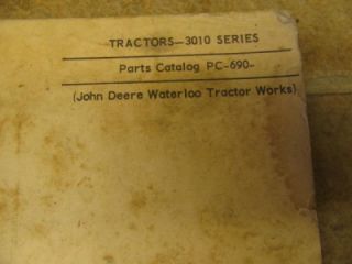 John Deere 3010 Tractor Parts Catalog Manual PC690