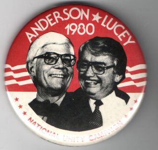 John Anderson Lucey Jugate 80 Pinback Button 3rd Party