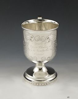 Fine Antique 1834 John B Jones Coin Silver Cup Mug
