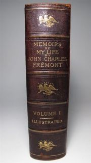 1887 Memoirs Life John Charles Fremont 1st Leather Maps Plates EX