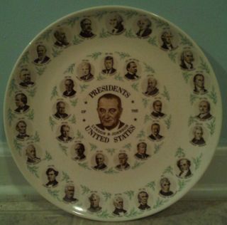 LBJ Presidential Plate 1963 Lyndon B Johnson