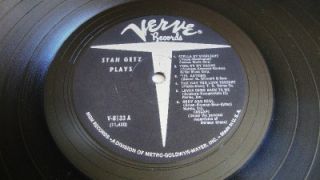 Vinyl Jazz Album Stan Getz Stan Getz Plays on Verve MG V8133 Hi Fi LP