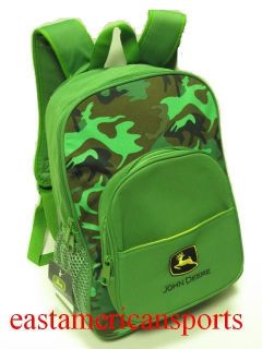 John Deere Camouflage Back Pack Green Camo School Book Bag Travel