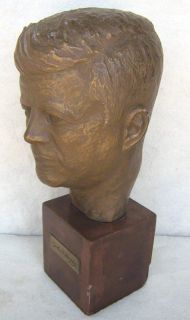John F Kennedy JFK Bust Leo Cherne Alva Studios Bronze  