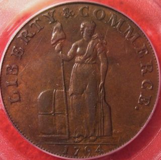 1794 1c Allum Lee Mule Talbot Stork Liverpool Colonial Coin Token AU55 RARE  