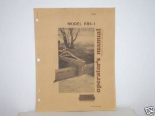 Woods Back Blade Model RB5 1 Operators Service Manual  