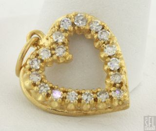 14k Gold Lovely Elegant 60ct VS2 G Diamond Open Heart Pendant  