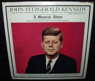 John F Kennedy A Memorial Album LP Vinyl Record of Actual Speeches  