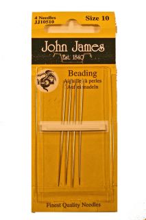 John James Sewing Beading Needles Size 10 12 or 13 You Choose  