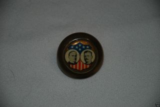 Original Brass Border 1 1 4" 1896 Campaign Pin McKinley Roosevelt Button Pinback  
