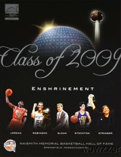 2009 NBA Basketball Hall of Fame Enshrinement Program Michael Jordan Stockton  