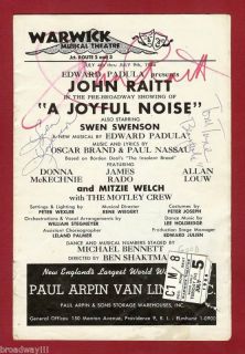 John Raitt "A Joyful Noise" Tommy Tune 1966 Signed Flop  