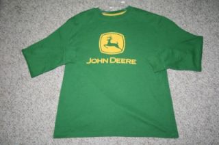 Large LS John Deere green cotton poly thermal mens crewneck shirt 24 x 28  