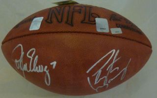 John Elway Peyton Manning Autographed Signed Official Football Denver Broncos  