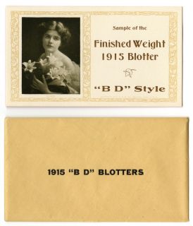 LOT OF 13 EARLY PIN UP PRINT BLOTTERS 1915 SALESMAN SAMPLE ART NOUVEAU PHOTOS NR  