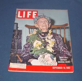 Life Magazine Sept 19 1960 Grandma Moses Earnest Hemingway John Wayne Nice  