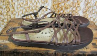 Earth Womens Sizzle Redwood Comfortable Strappy Leather Sandals Shoes Sz 8  