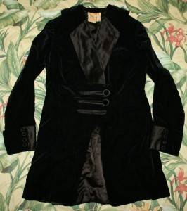 Vtg 1920s Black Velvet John Wanamaker Tuxedo Blazer Smoking Jacket Small S  