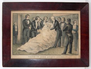 1848 President John Quincy Adams Currier Ives Hand Colored Print  