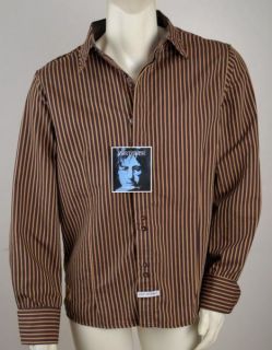 ENGLISH LAUNDRY New NWT JOHN LENNON Brown Stripes Paisley PARKS Dress Shirt XL  
