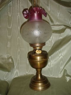Timeless Antique English Victorian Brass Oil Lamp by John Scott L K  