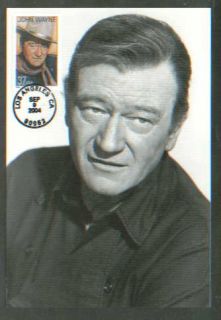 2004 John Wayne Actor Hollywood Classico Post Card Round Date Cancel FDC  
