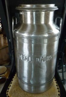 Stainless Steel Milk Cream Can John Wood Co Advertising "Ideal Dairy" 20 Qt  