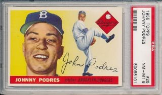 Johnny Podres 1955 Topps 25 PSA 8  