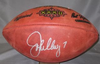 John Elway Autograph Super Bowl XXXII Football Broncos  