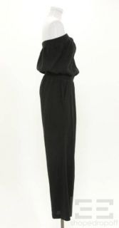 Joie Black Cotton Strapless Jumpsuit Size L  