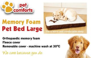 LARGE Orthopaedic Joint Support Memory Foam Pet Cat Dog Bed Mat 90x68 7cm  