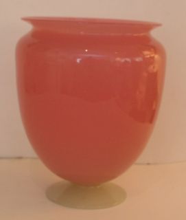 Carder Steuben Pink Rosaline Alabaster Glass Tall Bolbous Vase  
