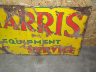 Old Massey Harris Farm Equipment Graphic Porcelain Veribrite Sign w Plow Orig  