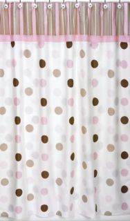 JoJo Designs Pink Brown Mod Dots Modern Shower Curtain  
