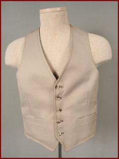 Vintage Johnny Miller Tan Dark Brown Reversible Waistcoat Dress Suit Vest 36  